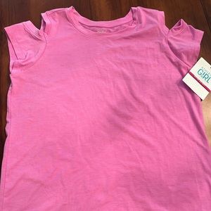 Athleta Cold Shoulder Tee. Lightweight Pink Tee. Size XL/14. NWT.